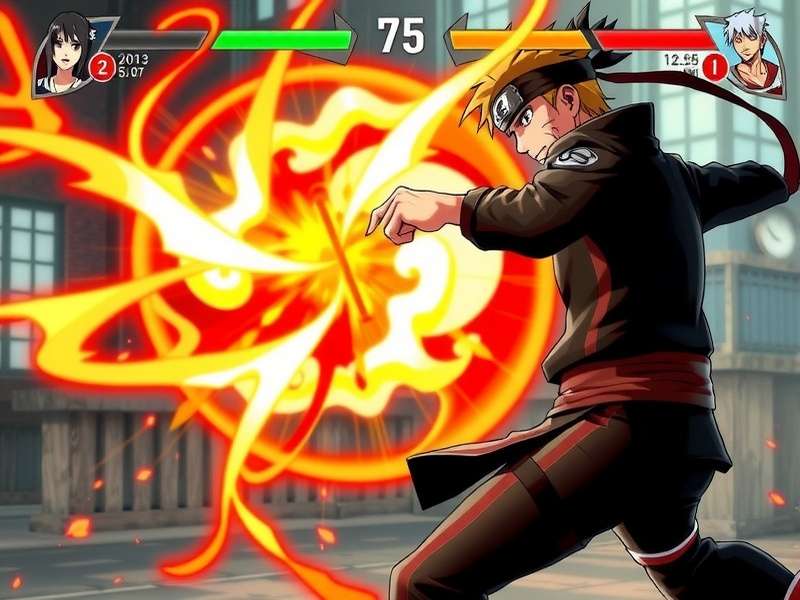 Naruto Uzumaki facing off against Ichigo Kurosaki in the PC game