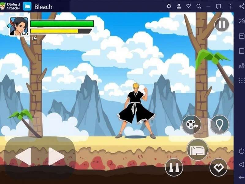 Bleach mobile game screenshot showing intense battle