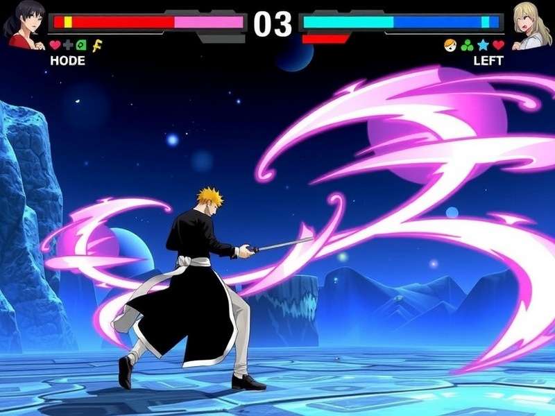 Four Nintendo Switch consoles showing local multiplayer Bleach gameplay