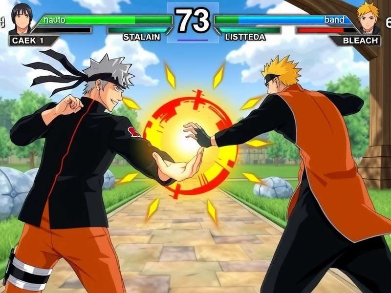 Naruto Uzumaki facing off against Ichigo Kurosaki in Naruto vs Bleach Game 3.5