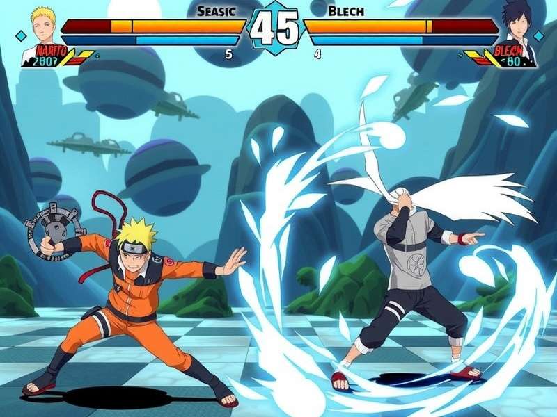 Epic clash between Naruto Uzumaki and Ichigo Kurosaki in a fan-made game scene
