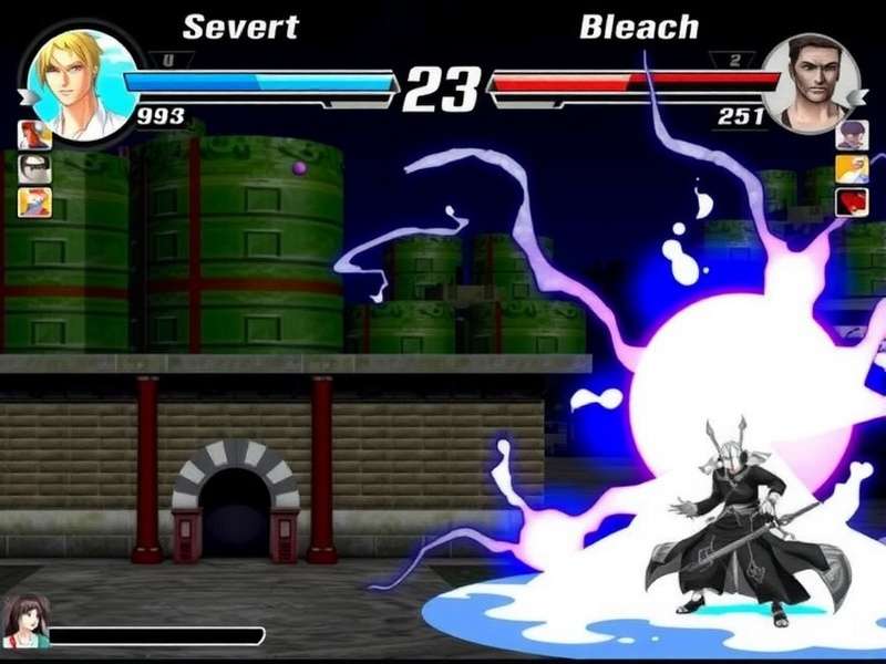 Bleach PC Game Screenshot showing Ichigo Kurosaki in battle