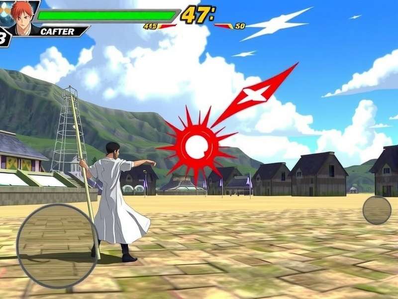 Bleach Soul Resonance gameplay screenshot showing Ichigo Kurosaki in battle