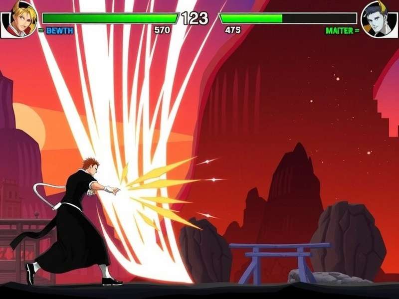 Bleach PC Game Screenshot showing Ichigo in battle