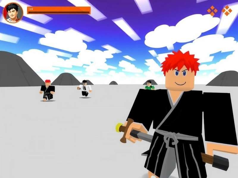 Bleach Roblox gameplay screenshot showing a character using Bankai