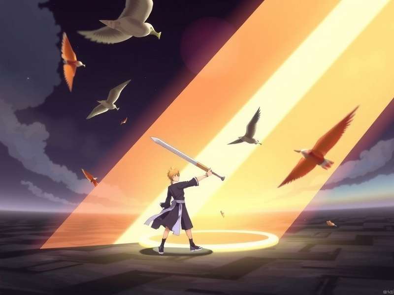Dynamic anime-style sword clash representing Bleach game action