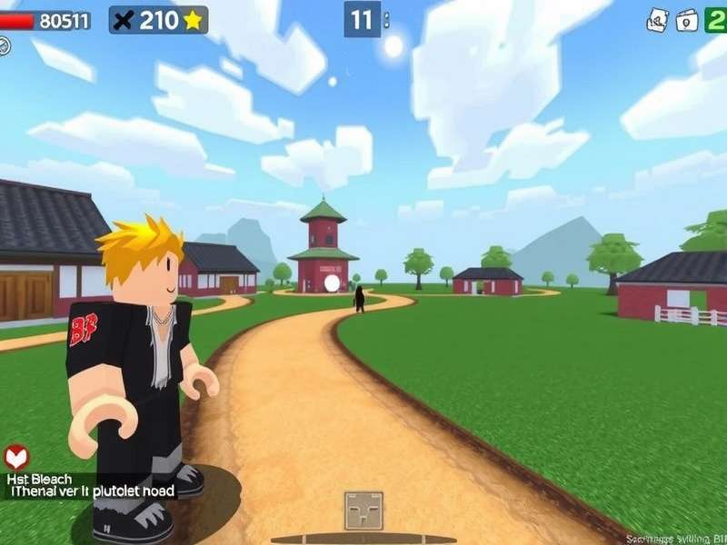 Roblox game interface showing a character with a Zanpakuto in a Bleach-inspired environment