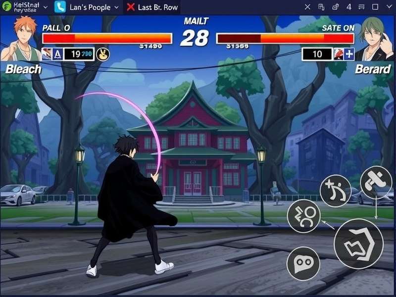Screenshot of New Bleach Game Mobile showing Ichigo in Bankai form against a horde of Hollows