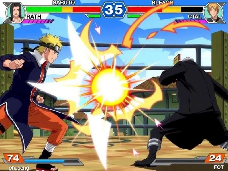 Naruto Vs Bleach Game 3 5 crossover fighting arena screenshot