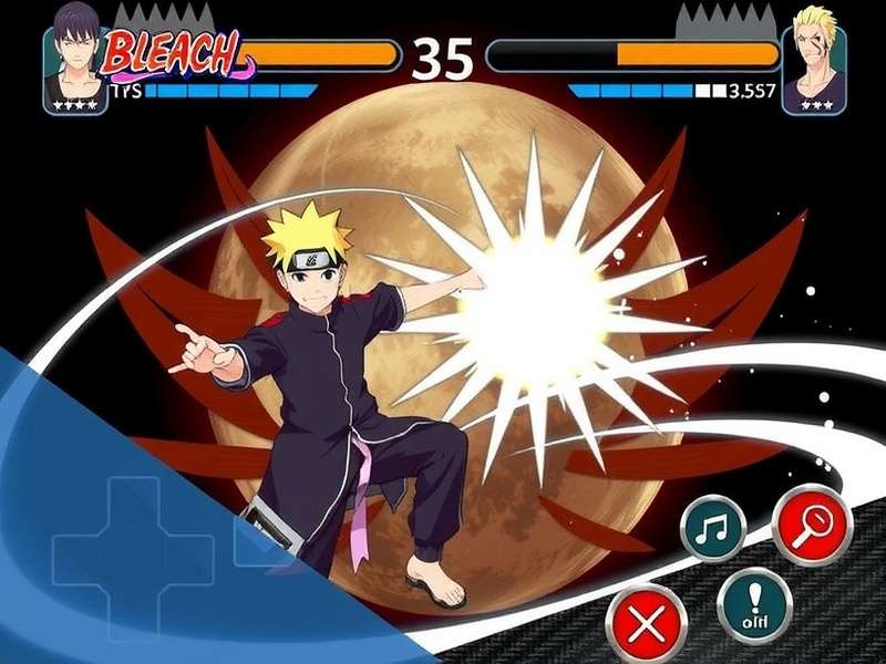 Naruto Vs Bleach Games Offline - epic offline fighting game screenshot featuring Ichigo and Naruto in a heated battle